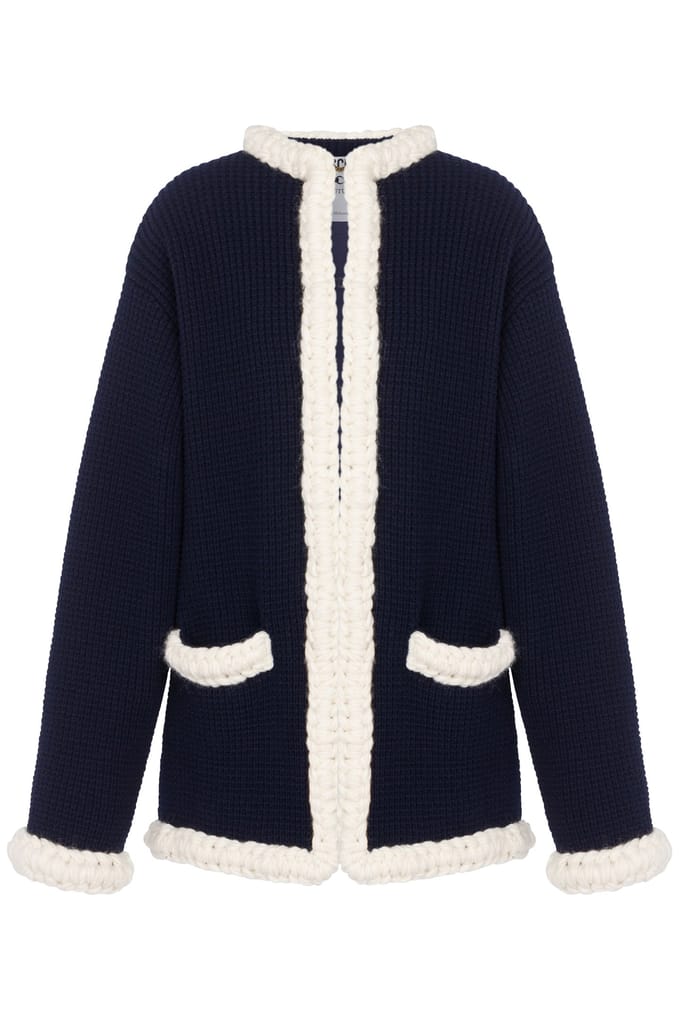 Moschino Superfine Lambswool Jacket Blue Maat: 48 | Lichte Jassen Outlet | Dames | Blauw