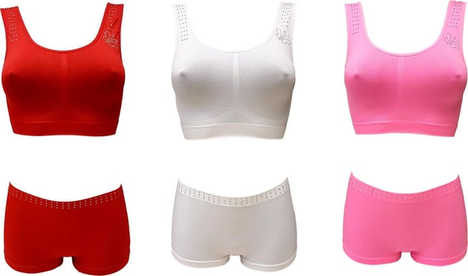 Sweet Angel ondergoedsetjes 3-pack boxer met topje one size