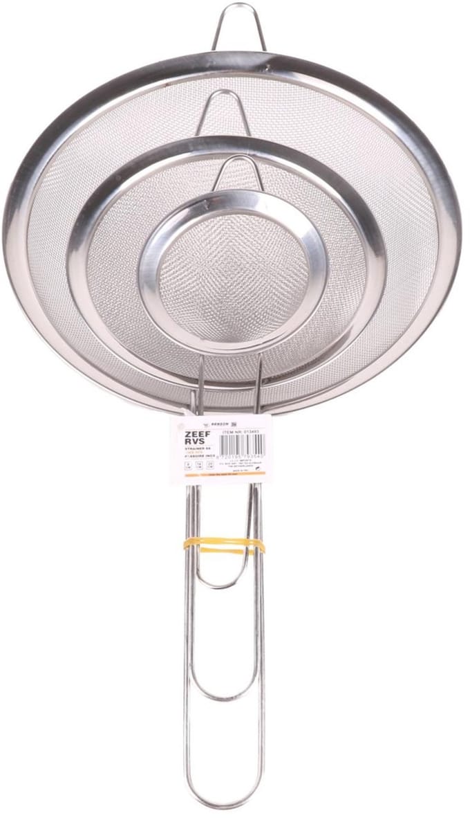 Benson Keuken vergiet/zeef - set 3-delig - RVS - compact - D 8/14 en 20 cm