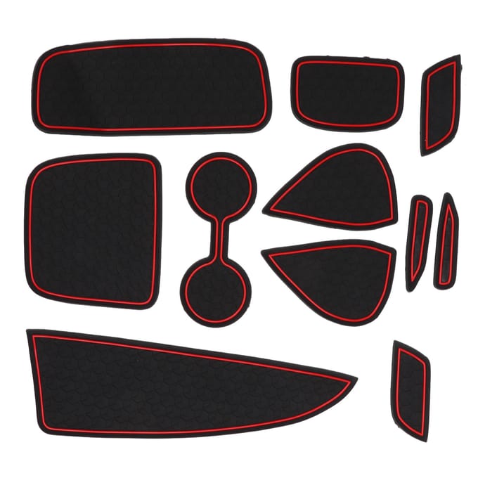 11 stuks Middenconsole Inzetstukken PVC Antislip Deurvak Matten Kit Vervanging voor Yaris 2020‑2021 black