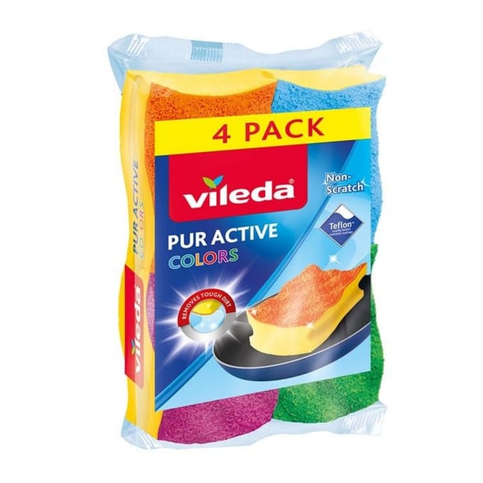 Vileda Colors Schuursponzen - 4 per verpakking