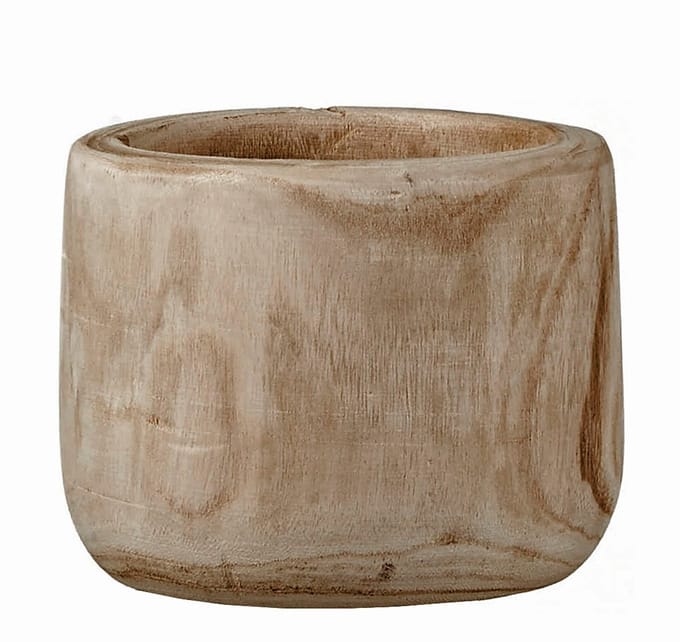 Mica Decorations Bloempot - hout - voor binnen en buiten - D19 cm - Plantenbak
