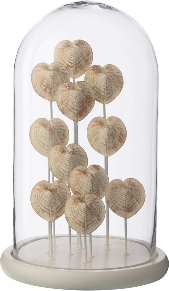 J-Line stolp Schelp - glas - wit/beige - large