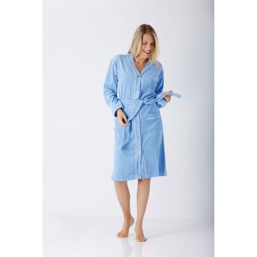 Blauwe dames badjas Hajo - Blauw - Maat - 48/50