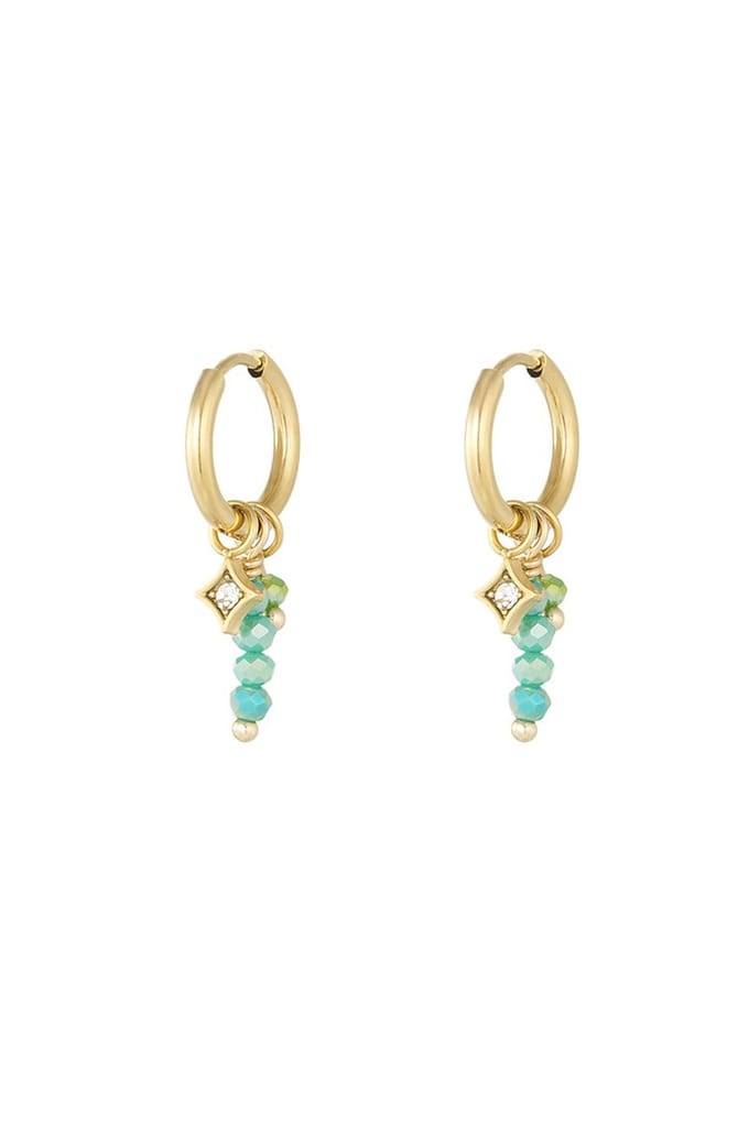 Oorbellen summer madness - groen goud