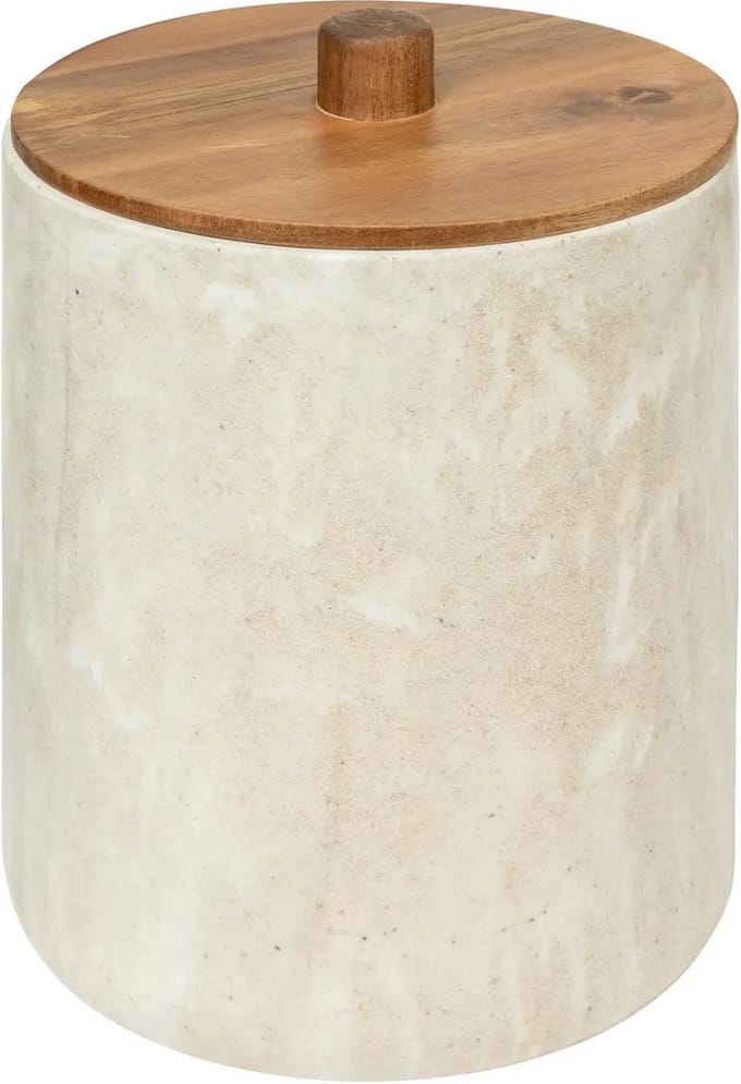 5Five Como Afvalemmer met deksel - Marmereffect - 5L - Beige