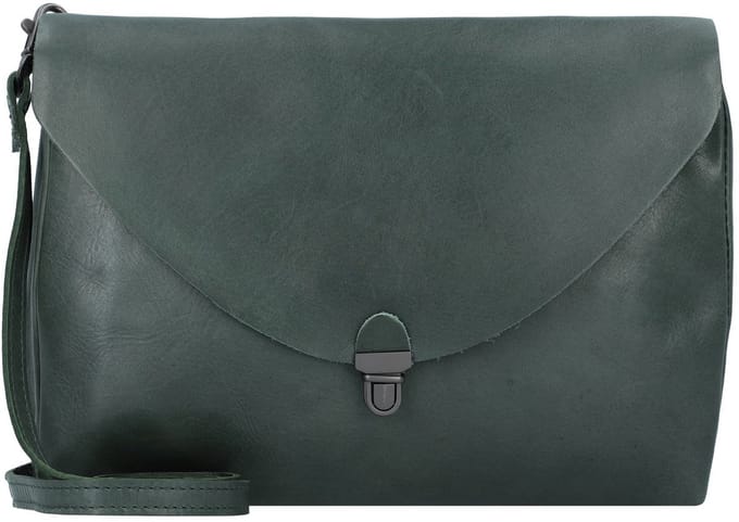 HAROLD'S Leren Schoudertas Koppeling Fold Handbag Clutch Green Donkergroen