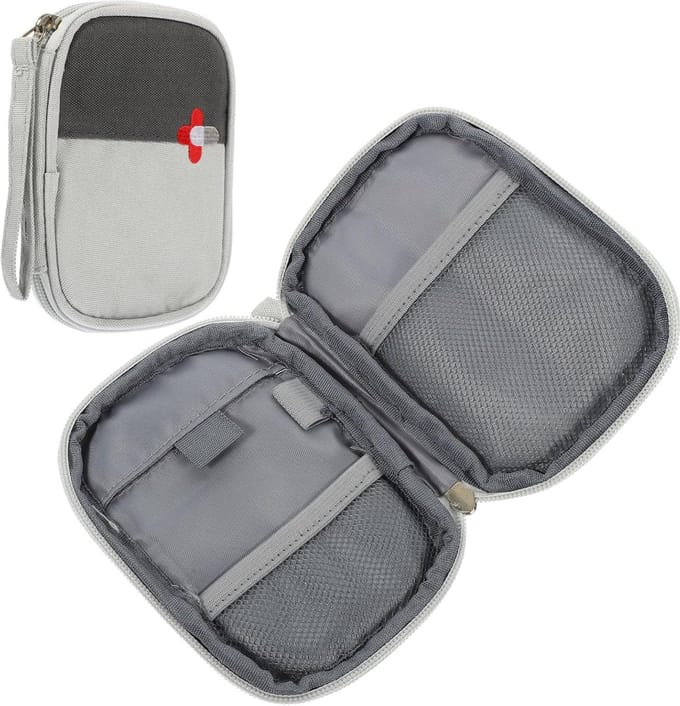 Azalia EHBO Tas – Waterdicht, Compact & Draagbaar – Voor Thuis, Auto & Reizen (grijs)