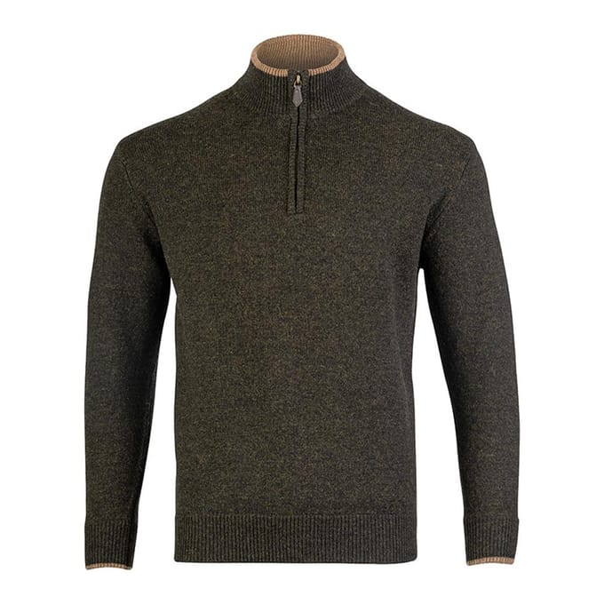 Jack Pyke Heren Ashcombe Lamswol Half Zip Pullover M olijf