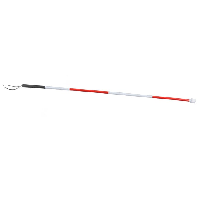 Opvouwbare Blindenstok Antislip Handvat Rood Wit Aluminium Lichtgewicht Opvouwbare Wandelstok voor white