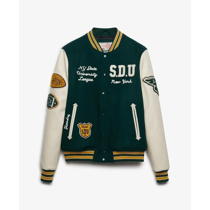 Superdry Vintage Patched Varsity Jas Groen M Man