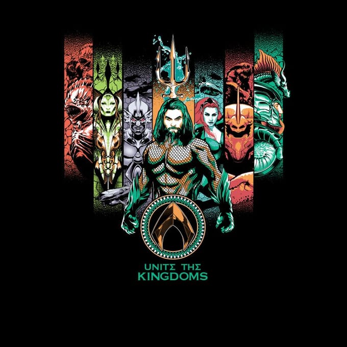 Aquaman Unite The Kingdoms t-shirt - Zwart - S