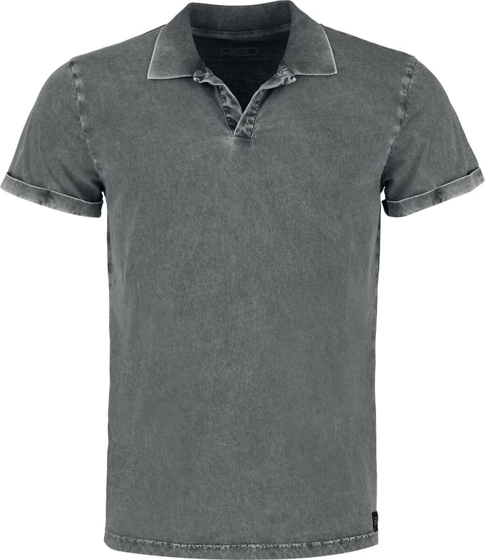 R.E.D. Rock-Engineered Design Grijze polo met V-hals - Heren - S