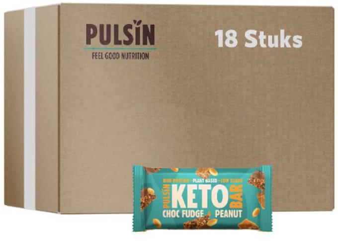 Pulsin | Keto Bar | Chocolate Fudge | 18 Stuks | 18 x 50 gram