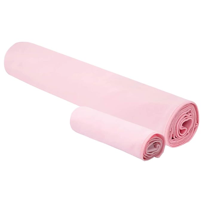 vidaXL - Sporthanddoek - Set - 2 - st - Roze - 50 - x - 30 - cm, - 200 - x - 100 - cm