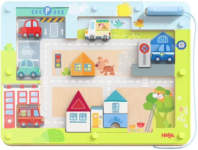 Haba magneetspel stad interactief speelgoed creatief leren.