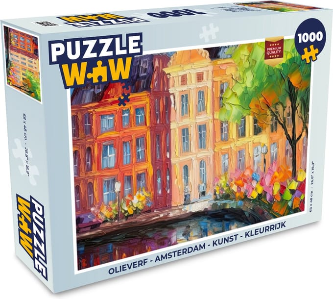 Puzzel Olieverf - Amsterdam - Kunst - Kleurrijk - Legpuzzel - Puzzel 1000 stukjes volwassenen