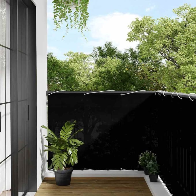 Balkon Privacy Scherm Zwart 120 x 700 cm 100 procent Polyester Oxford