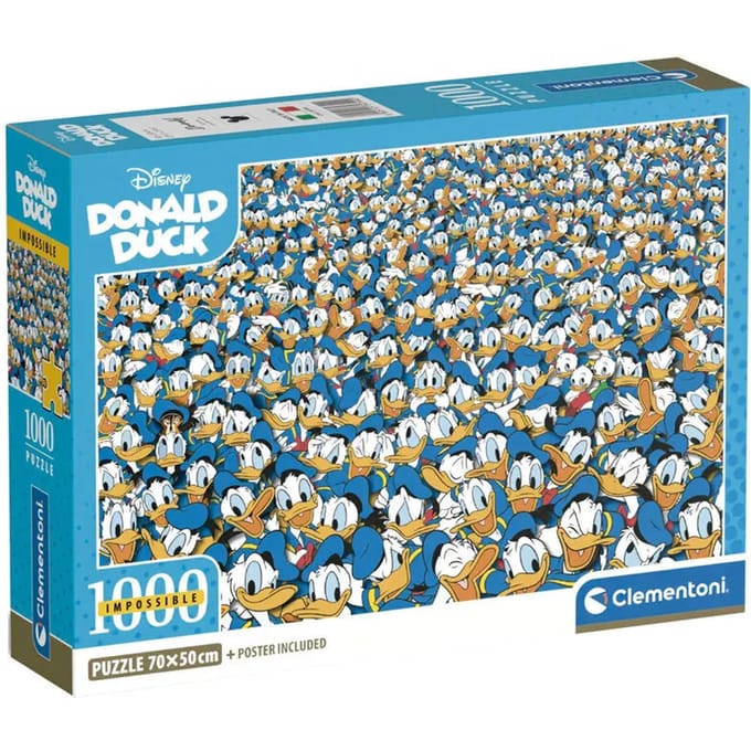 Clementoni - Puzzel - 1000 Stukjes - Impossible Donald Duck Compact - Vanaf 14 jaar