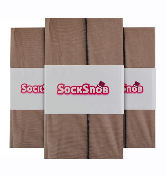 Sock Snob - Womens Seamed Panty's 3 Pack 40 Denier - Naakt / Zwart
