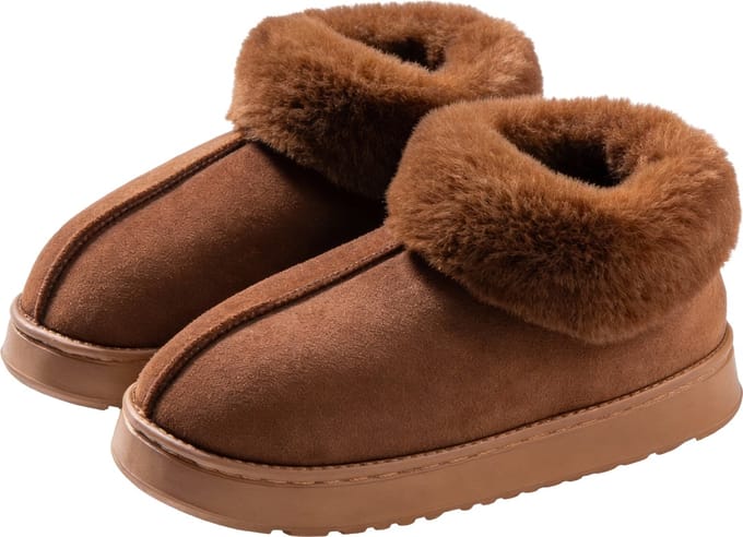 Warme Sloffen - Dames - Bruin - Thuis en Buiten - Pantoffels - Mode