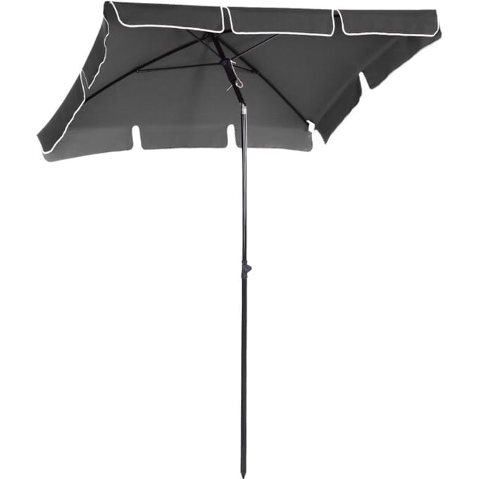 4goodz Parasol Rechthoek met Volant - 198x130x245 cm - Grijs