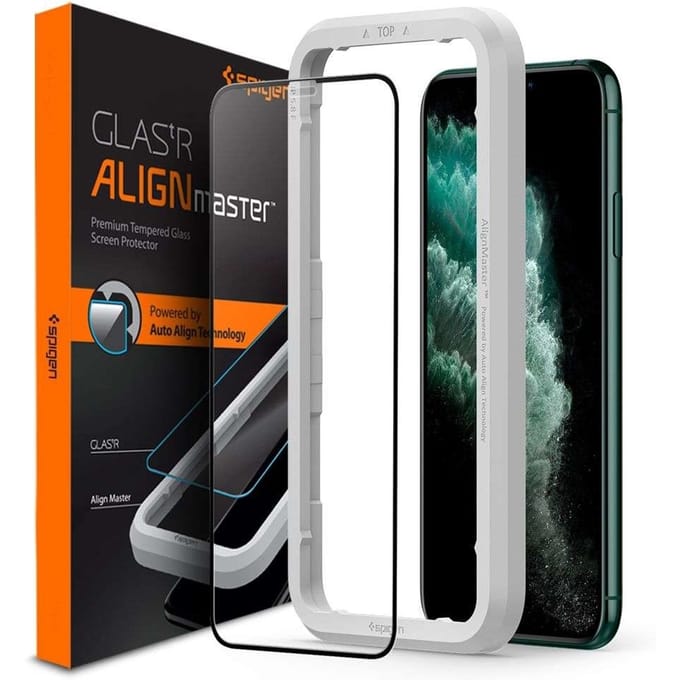 Spigen AlignMaster Full Cover Screenprotector voor de Apple iPhone 11 Pro Max / Xs Max