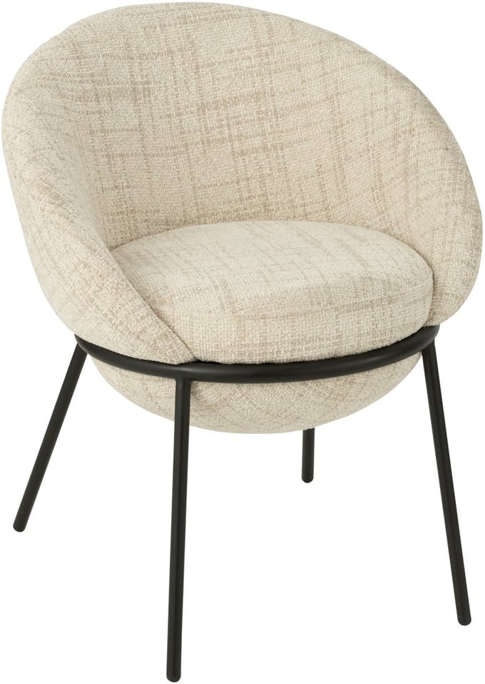 J-Line stoel - ijzer - beige/zwart