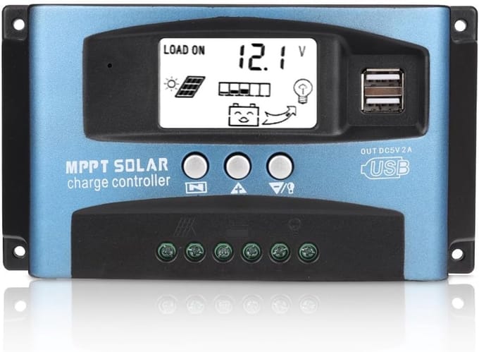 Zonne Laadregelaar - MPPT Controller - Energie Management - Dubbel LCD Display - 12V 24V Auto - Standaard