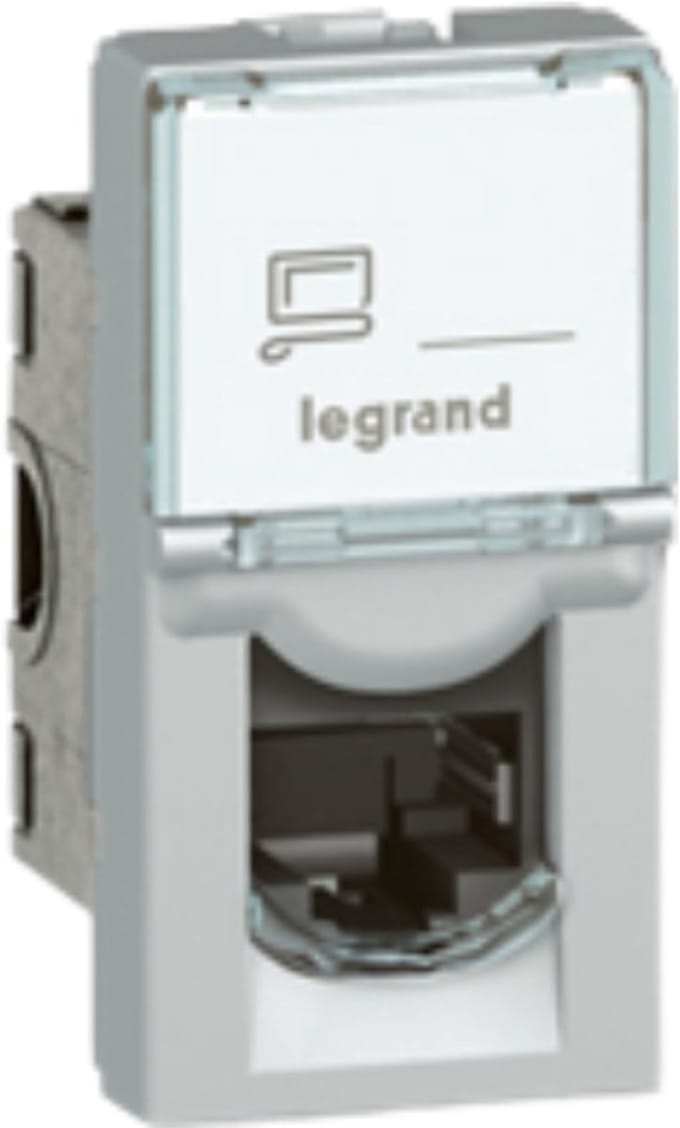 Legrand Mosaic connector cat.6A RJ45 1 module - aluminium (079471) per 10 stuks