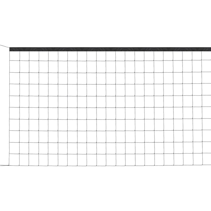 Get & Go Volleybalnet - 9.5 x 1 m - Zwart - Inclusief Ophangkoorden