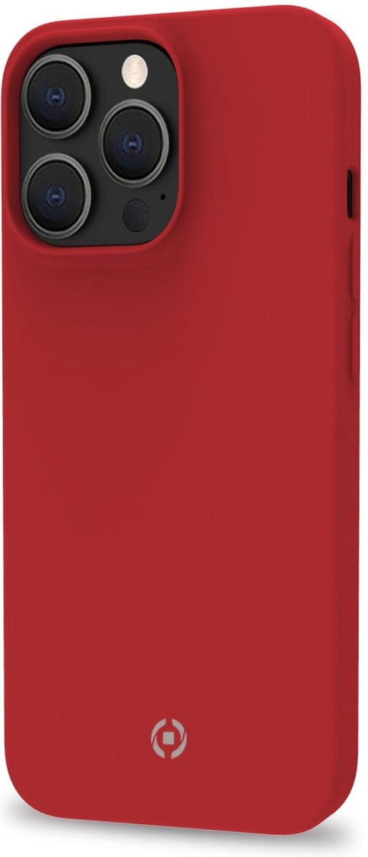 Celly Cromo Siliconen hoesje - Geschikt voor Apple iPhone 14 Pro Max - TPU Back Cover - Microfiber - Rood