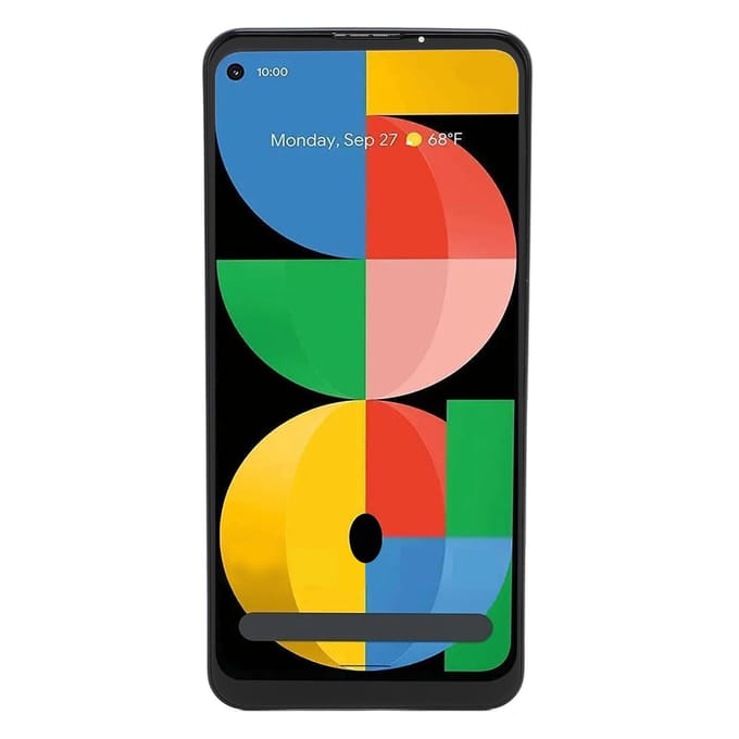 Écran de remplacement pour téléphone AMOLED Écran de téléphone Assemblage écran tactile avec empreinte digitale et outils de réparation pour Pixel 5A 5G black