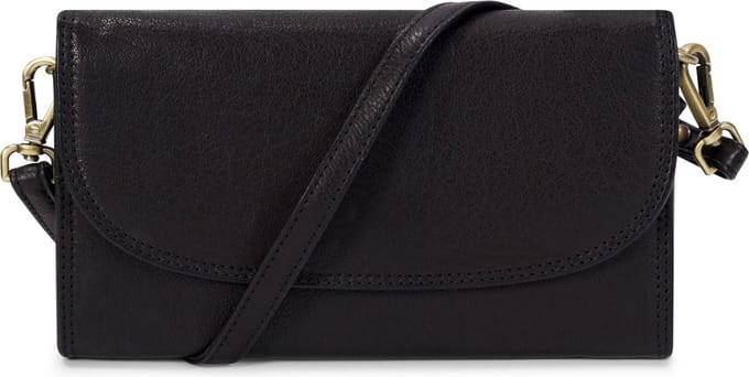 Bag2Bag Leren Klein Plat Schoudertasje Amalfi Zwart