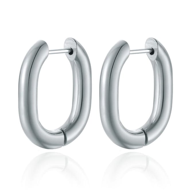 Heren Oorbellen LGT JWLS Geometric shape 2 - Zilver
