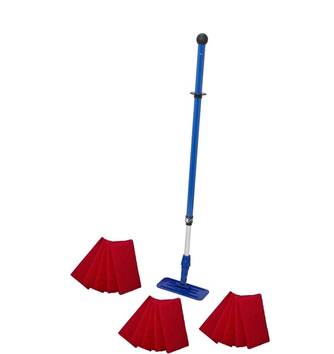 MAUS Doodlebug rood set compleet -15 rode pads met steel en houder voor randreiniging