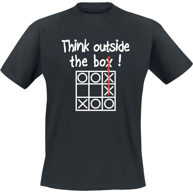Sprüche - Fun T-shirt - Think Outside The Box - M tot 5XL - voor Mannen - zwart