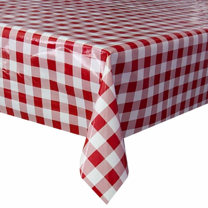 Mexicaans Tafelzeil Grote Ruit - 120 x 250 cm - Rood