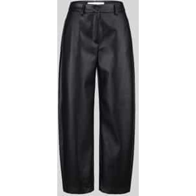 Regular fit leer- / kunstleren broek met labeldetail model 'PHIBI'