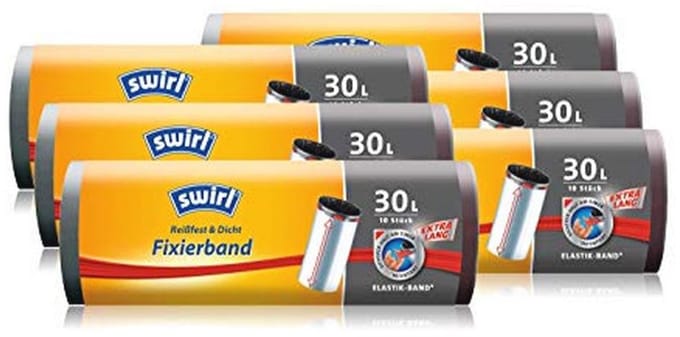 Extra lange 30L vuilniszakken met fixeerband - 6 stuks