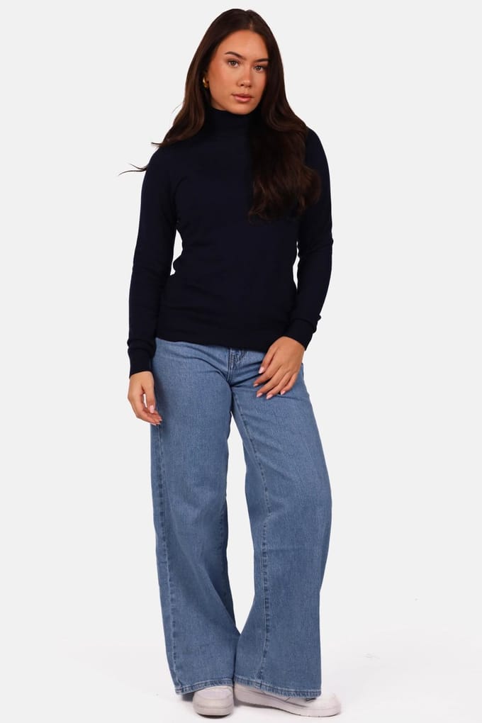 Getdrezzed Top - Maat: S/M - Coltrui met gladde structuur donkerblauw