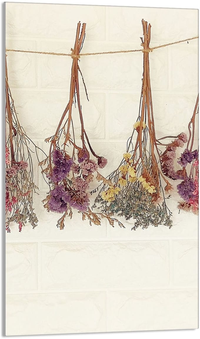 TMK ArtDeko - Snijplank - 30x52 cm - Kleurige Bloemen - Glas - Multifunctioneel