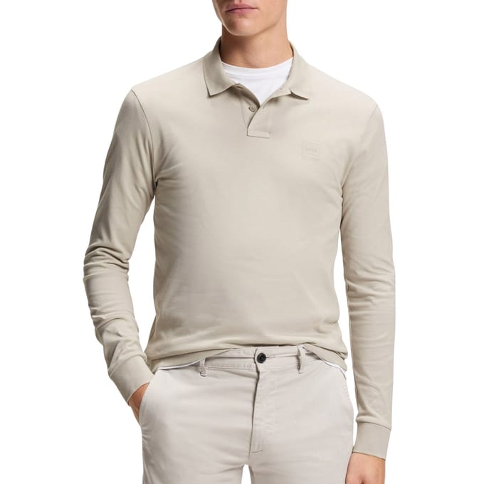 BOSS Passerby Polo Ecru - Maat L - Heren - Longsleeve polo