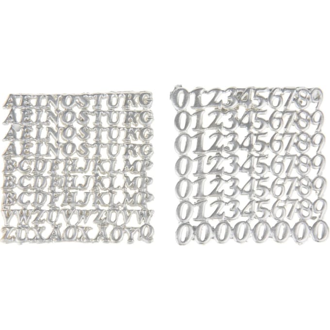 Wassenset "Cijfers & letters" - Zilver