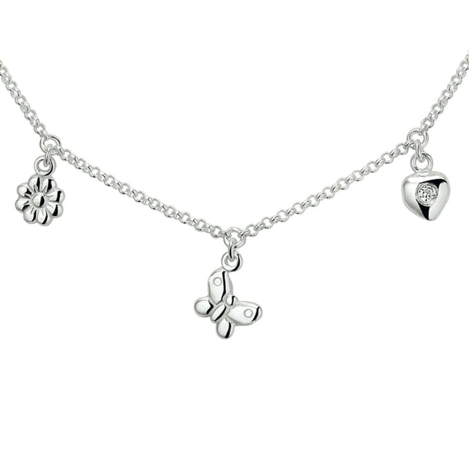 Bedelketting met 3 bedeltjes - 925 Sterling Zilver