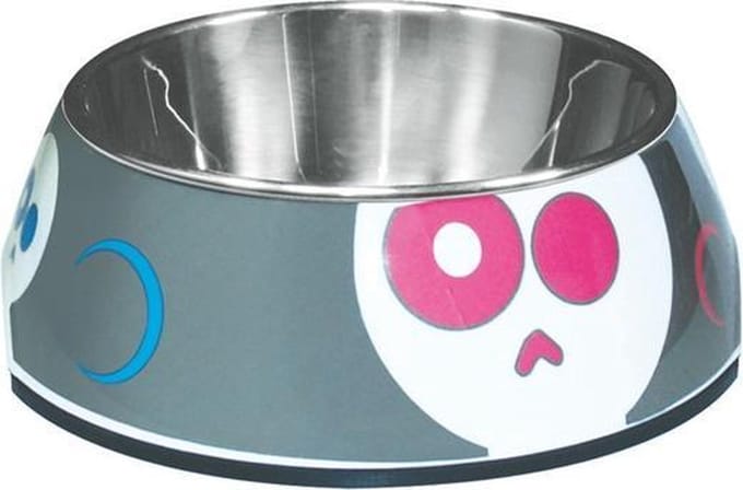 Hagen Dog-It Eetbak 2-in-1 Melamine-RVS - Small - 350 ml - Electric Skulls