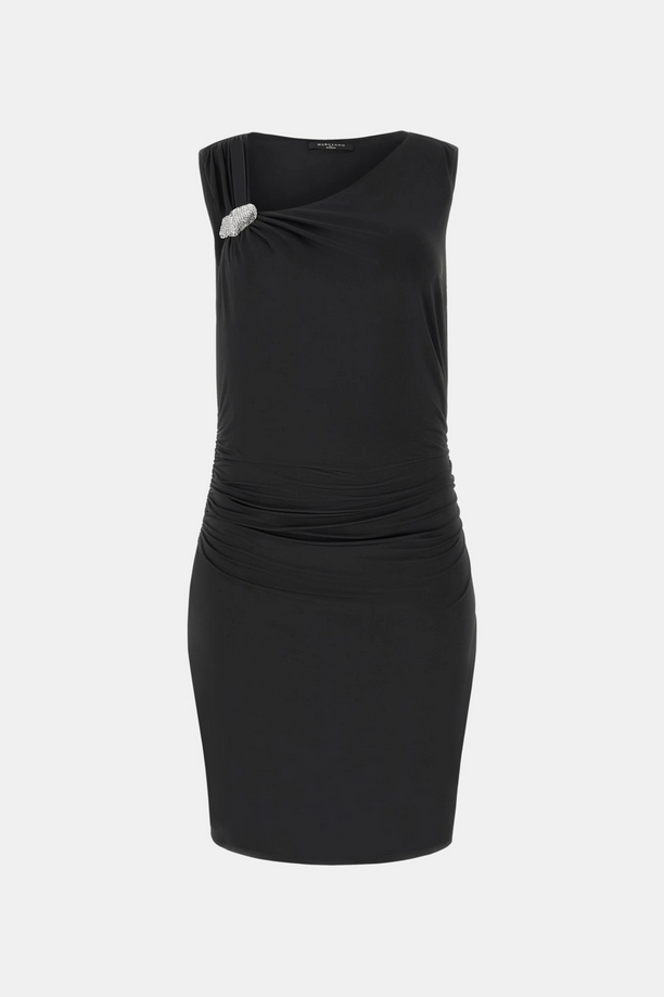 asymmetrische jurk zwart vrouw