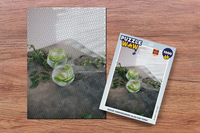 Puzzel Koud verfrissend glas gin tonic - Legpuzzel - Puzzel 1000 stukjes volwassenen