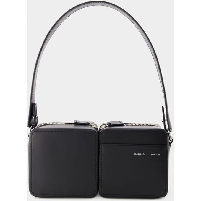 Hobo stapeltas - Kara - Leer - Zwart
