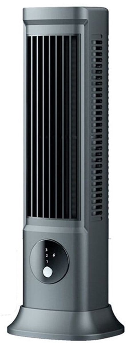 Bladloze desktop airconditioner, draagbare USB-oplaadbare airconditioner, drie ventilatorsnelheden, stille desktop/draagbare ventilator.